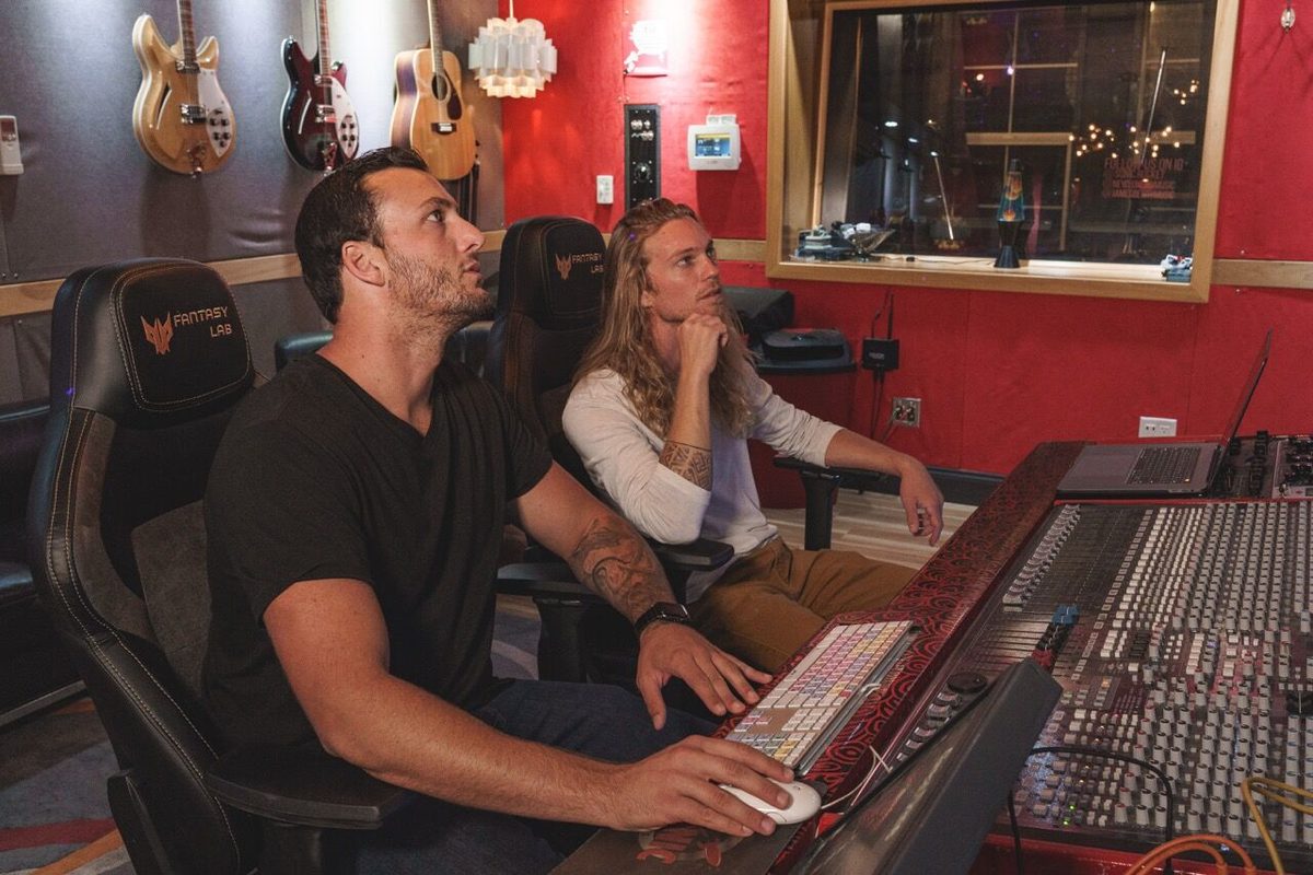 Bohemyth collaborating in the studio