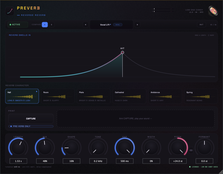Preverb — reverse reverb plugin
