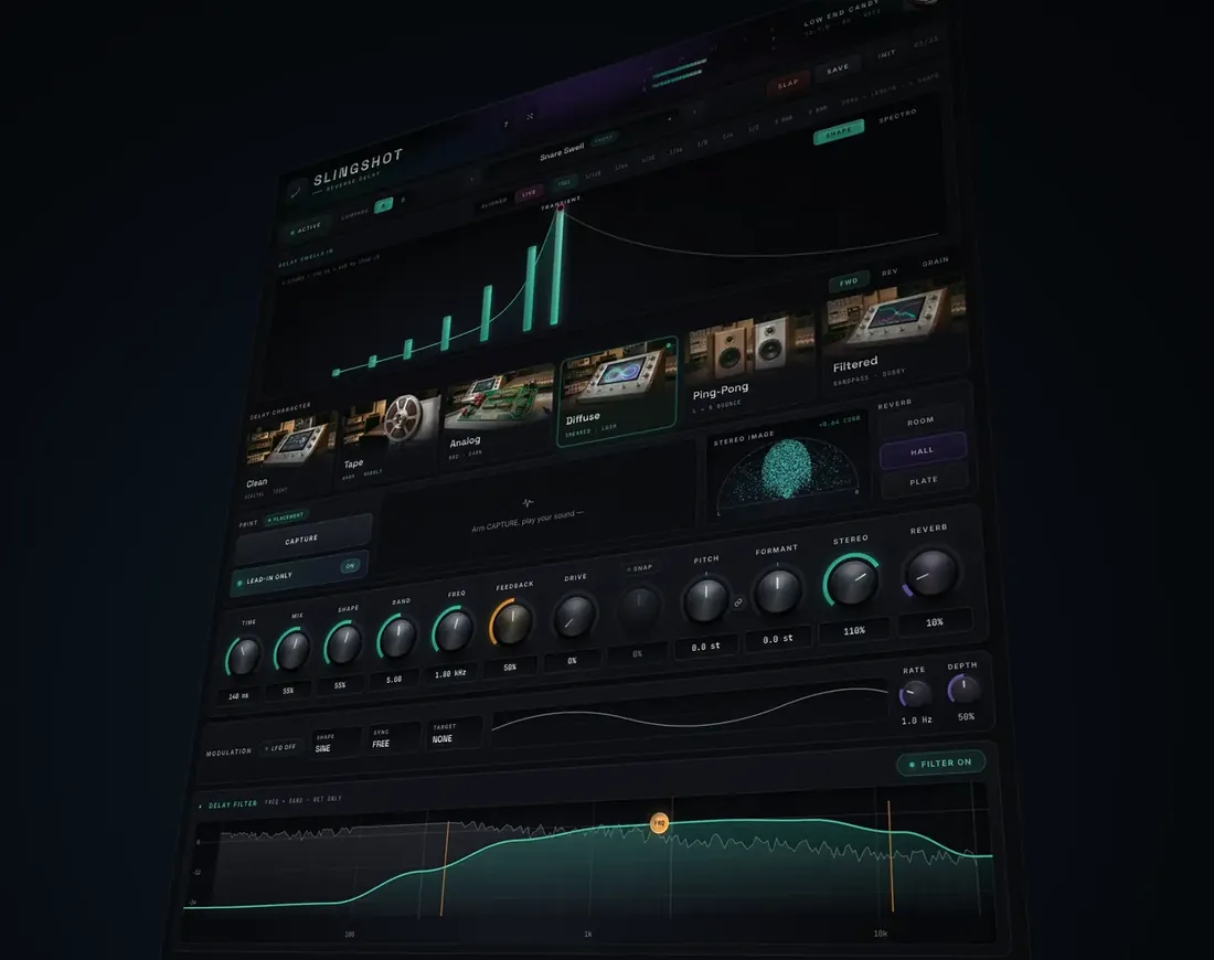 Slingshot reverse-delay plugin interface